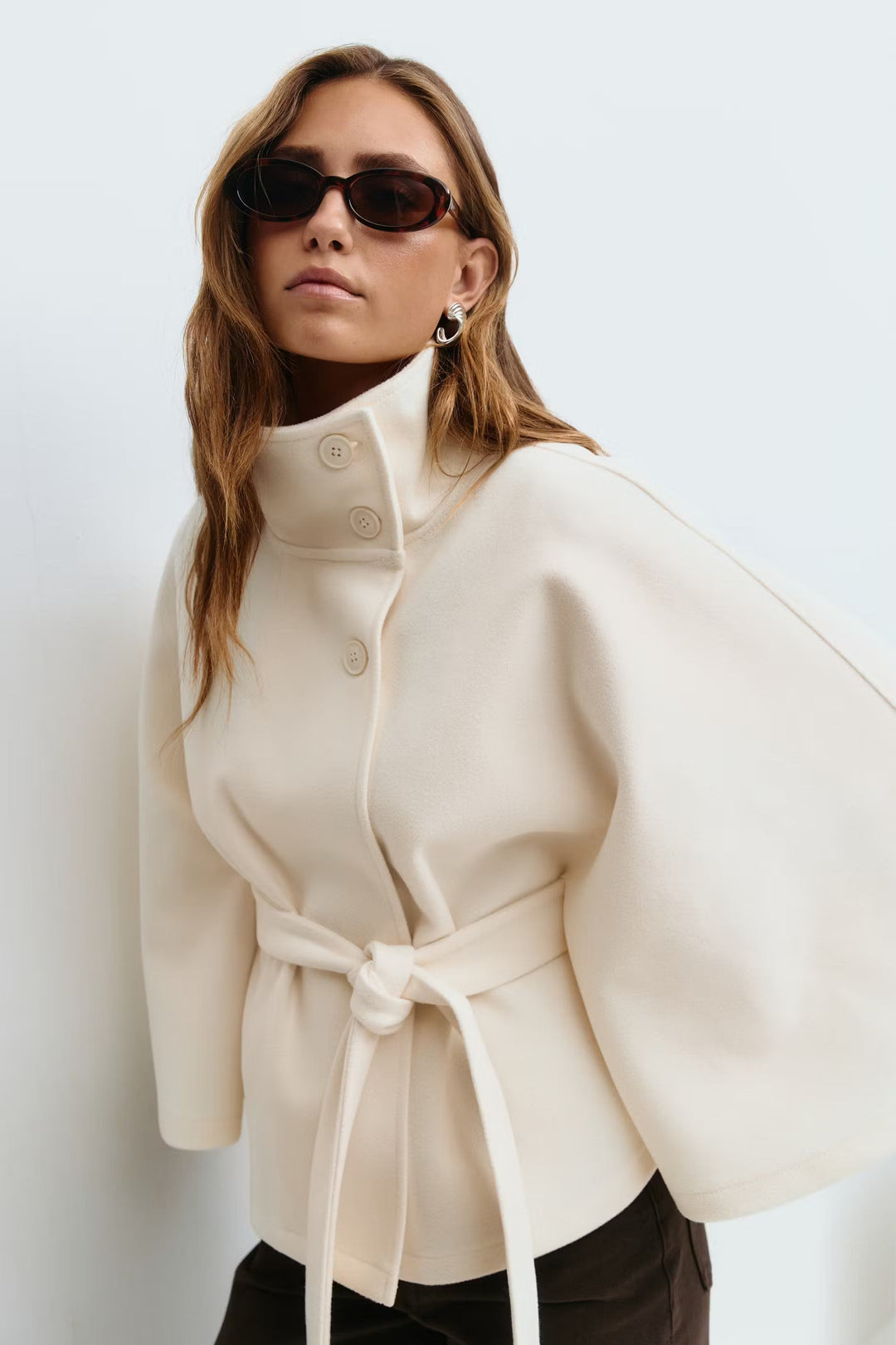 Women's Belted Cape Coat