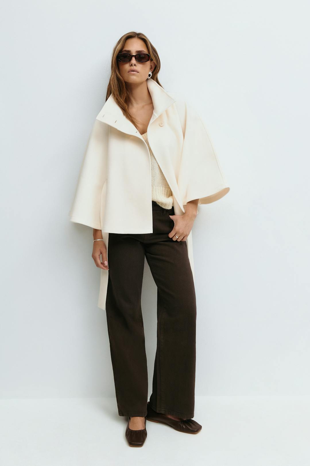 Women's Belted Cape Coat