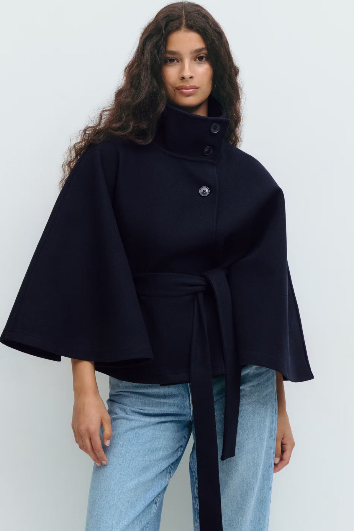 Women's Belted Cape Coat