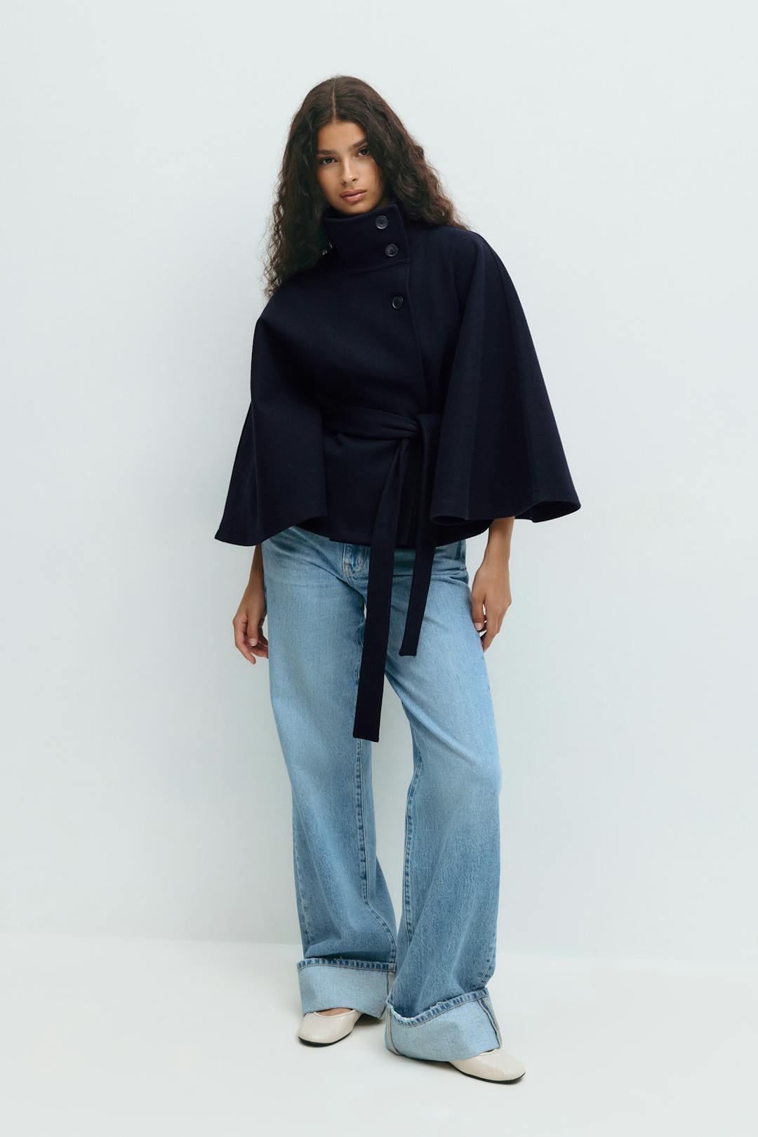 Women's Belted Cape Coat