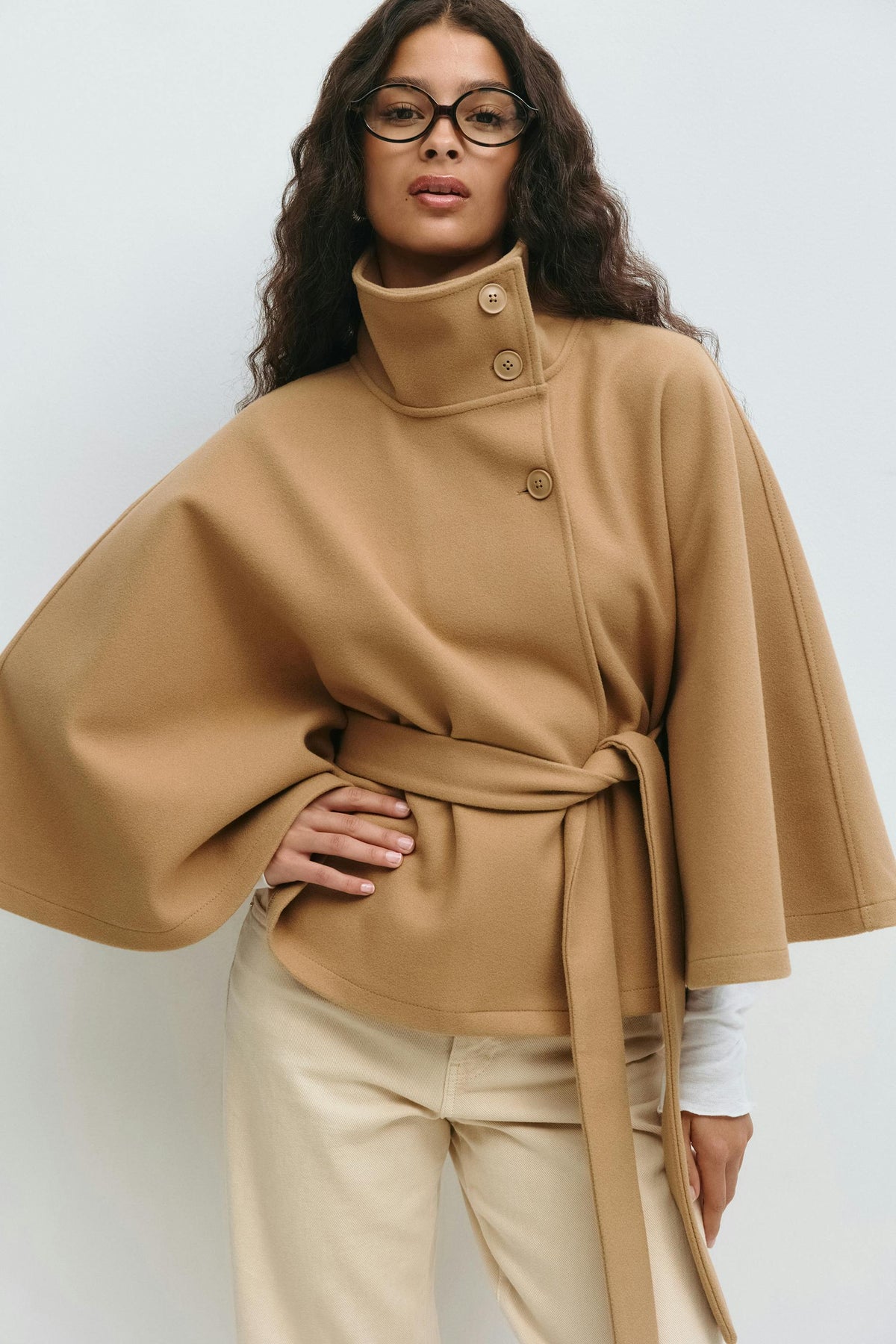 Women's Belted Cape Coat