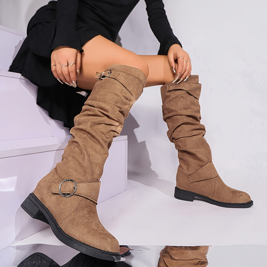 Women's Buckle Slouch Boots