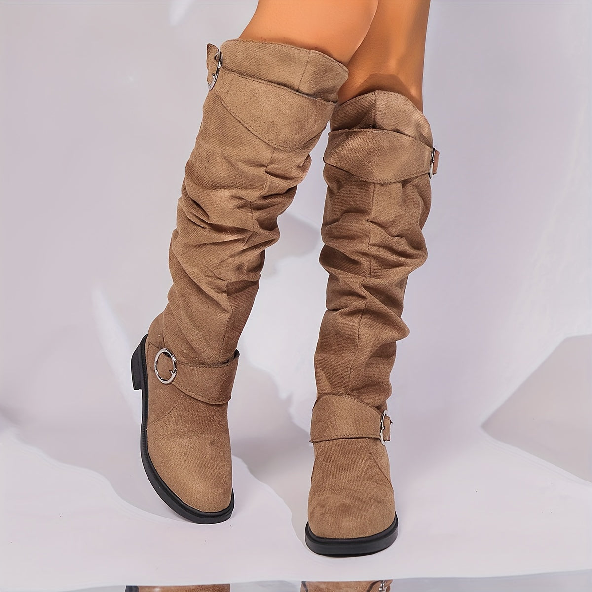 Women's Buckle Slouch Boots
