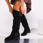 Women's Buckle Slouch Boots