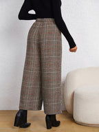 Women's Button-Detail Wide-Leg Trousers