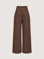 Women's Checked Wide-Leg Trousers