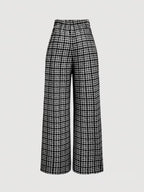 Women's Checked Wide-Leg Trousers