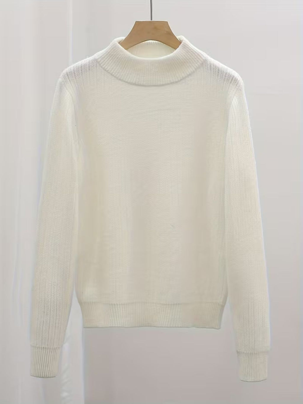 Women's Fine Rib High-Neck Jumper