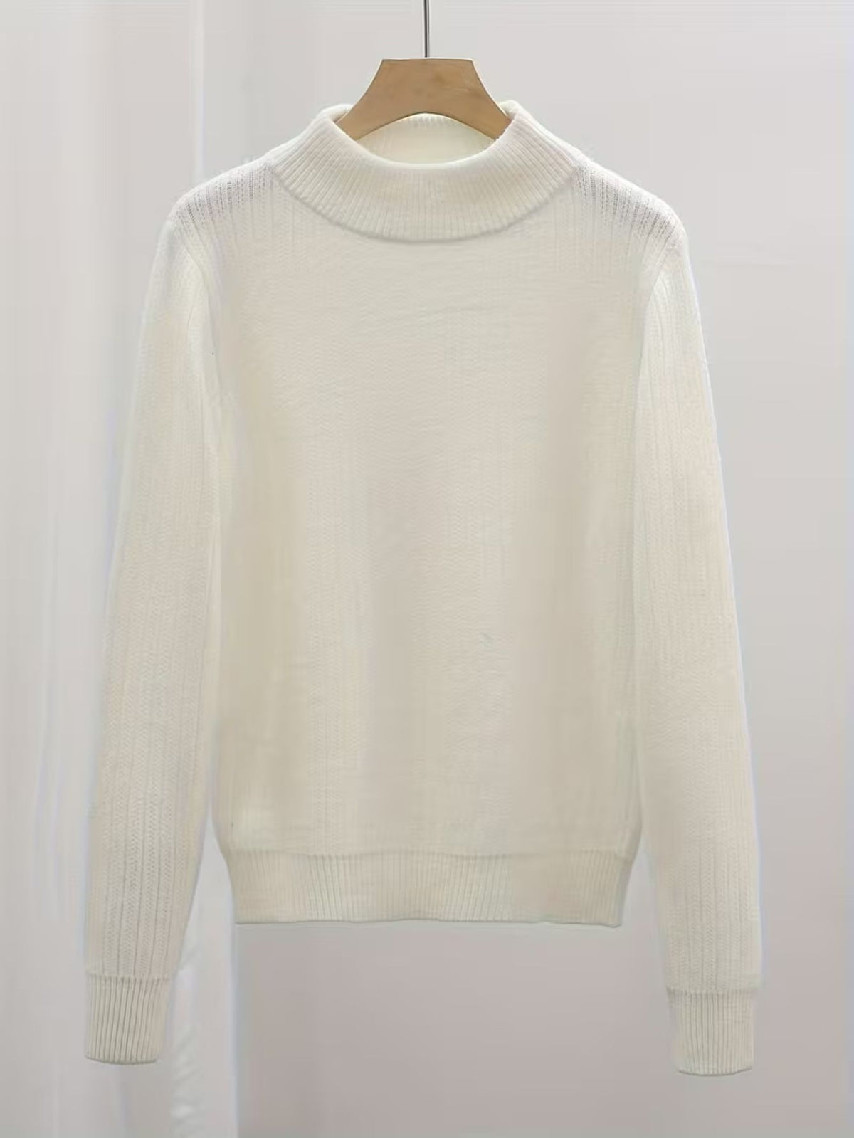 Women's Fine Rib High-Neck Jumper