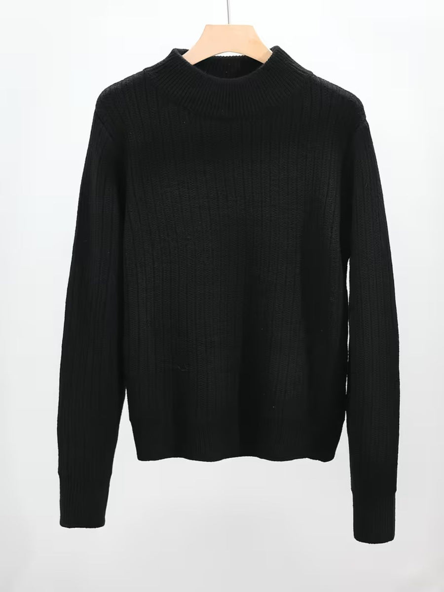 Women's Fine Rib High-Neck Jumper