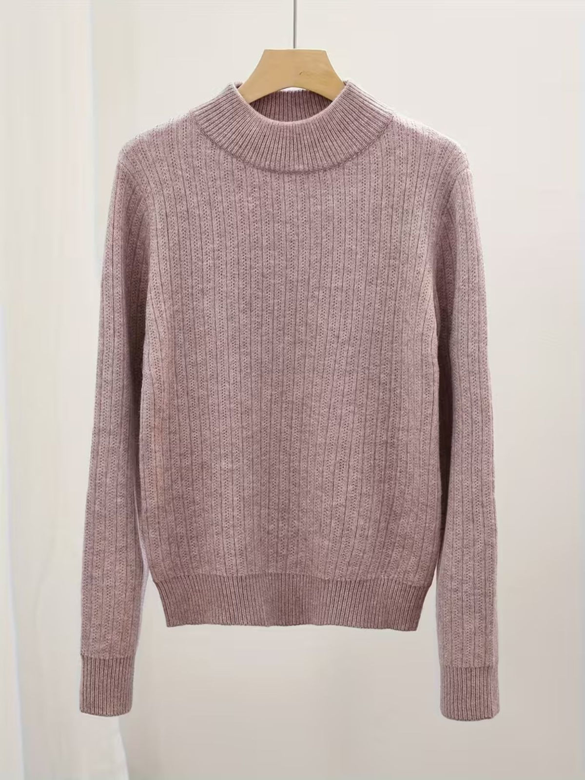 Women's Fine Rib High-Neck Jumper