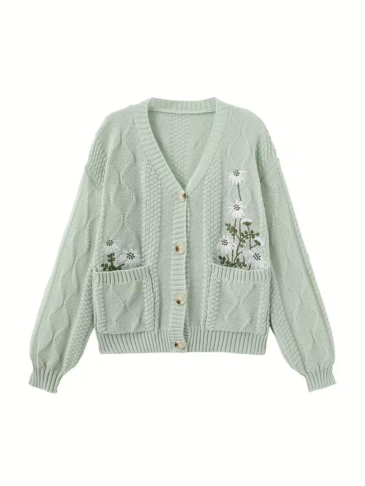 Women's Floral Knitted Cardigan