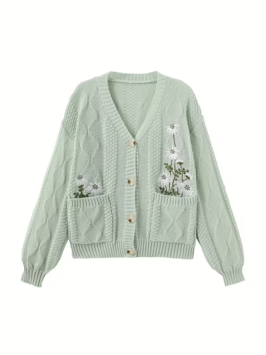 Women's Floral Knitted Cardigan