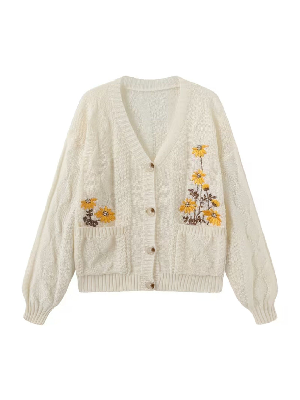 Women's Floral Knitted Cardigan