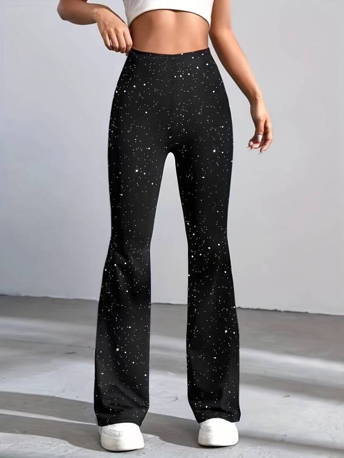 Women's Glitter Flared Trousers