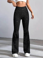 Women's Glitter Flared Trousers