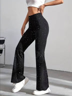 Women's Glitter Flared Trousers