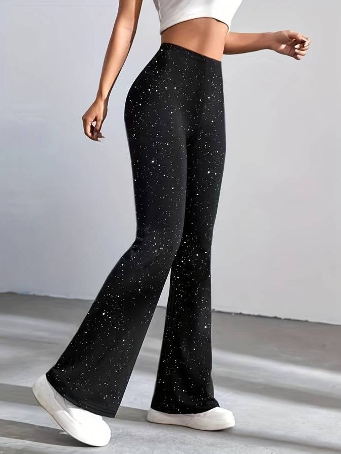 Women's Glitter Flared Trousers