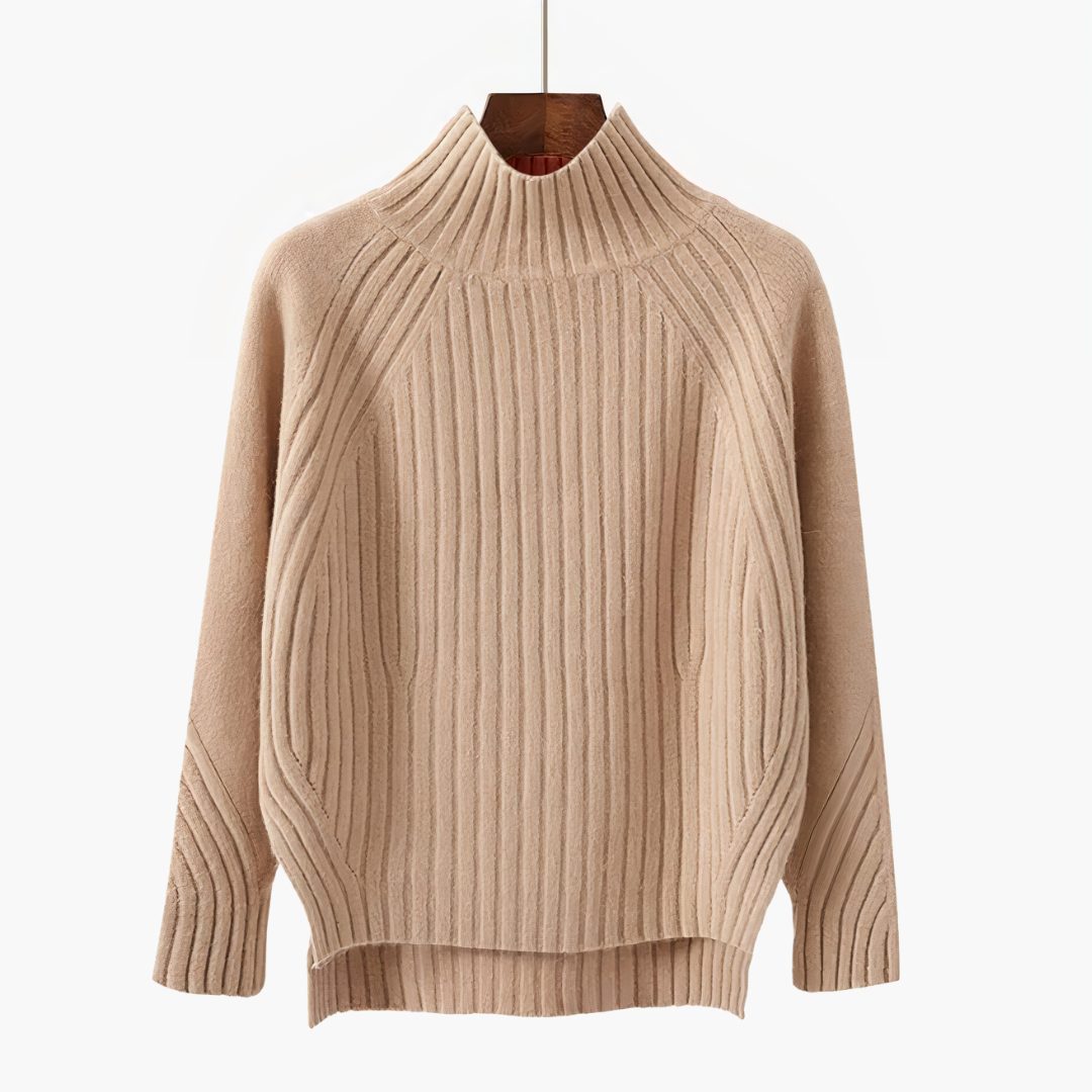 Women's Ribbed High-Neck Jumper