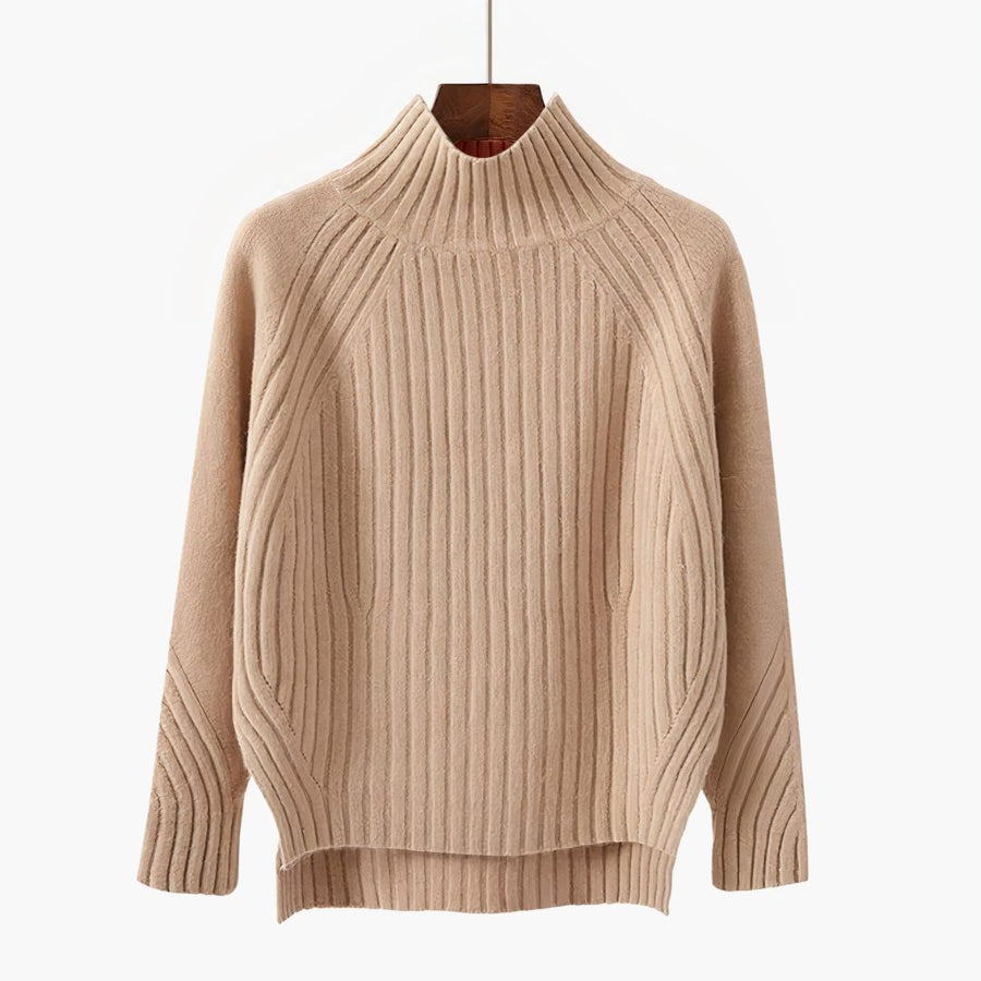 Women's Ribbed High-Neck Jumper
