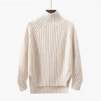 Women's Ribbed High-Neck Jumper