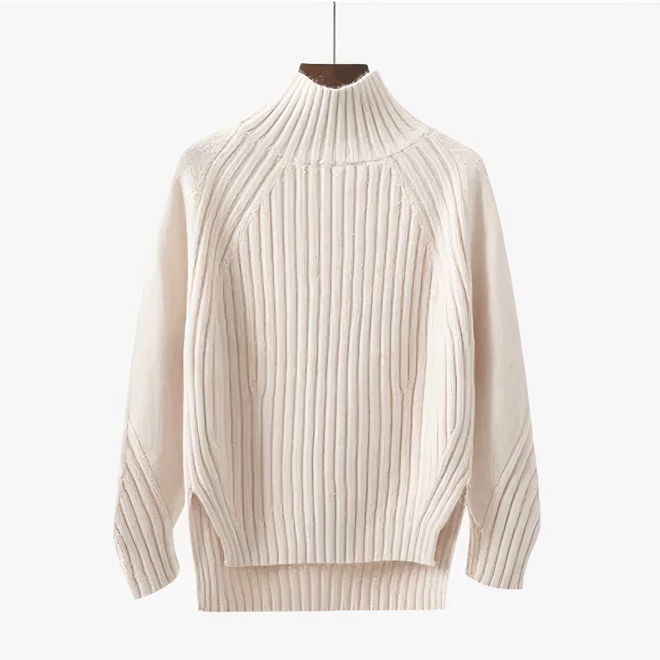 Women's Ribbed High-Neck Jumper