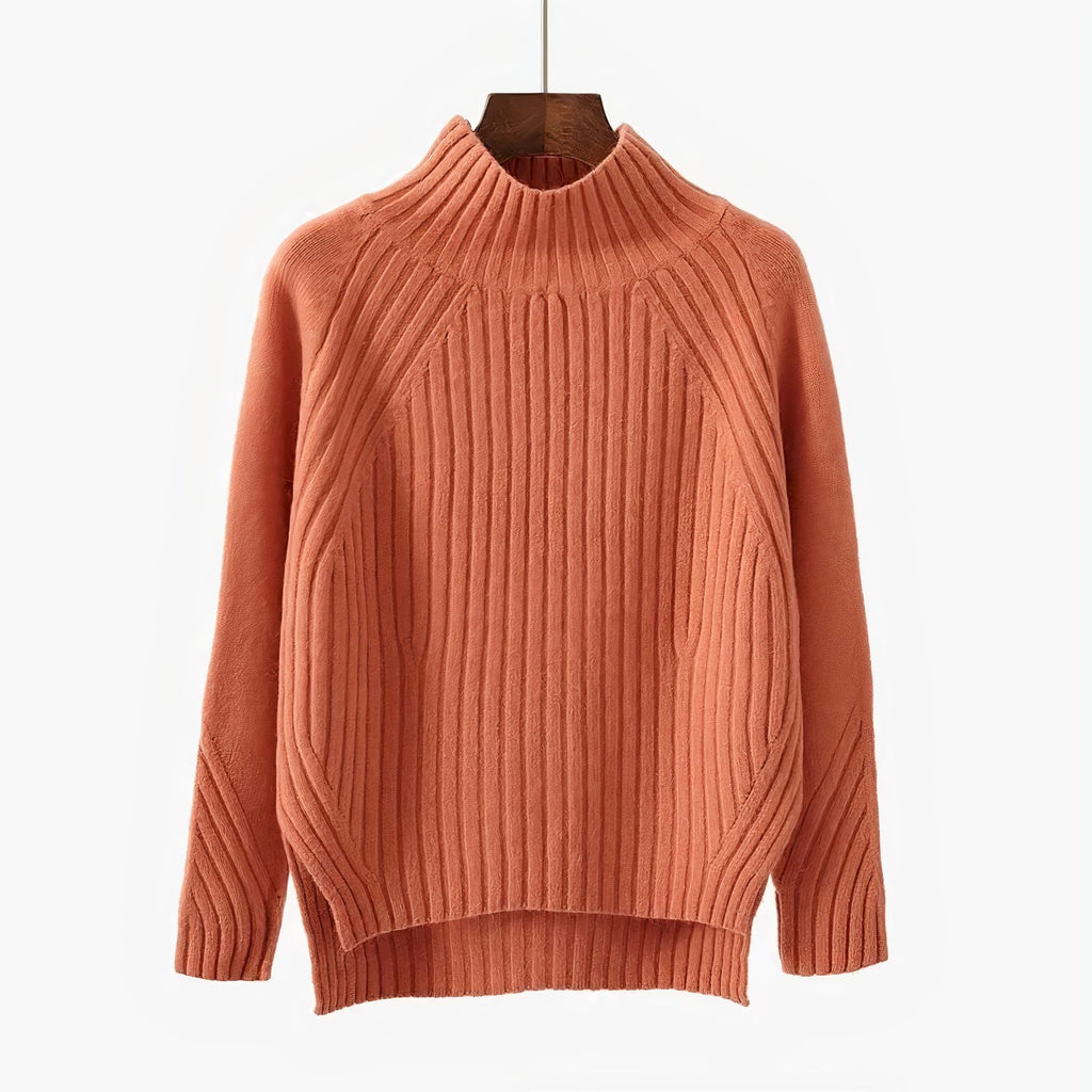 Women's Ribbed High-Neck Jumper