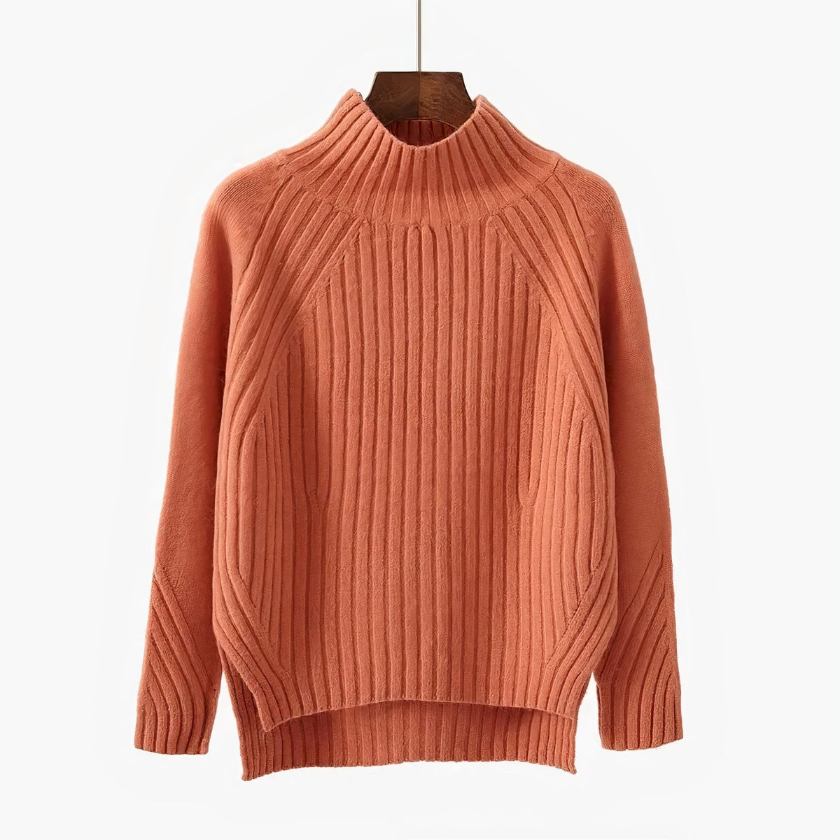 Women's Ribbed High-Neck Jumper