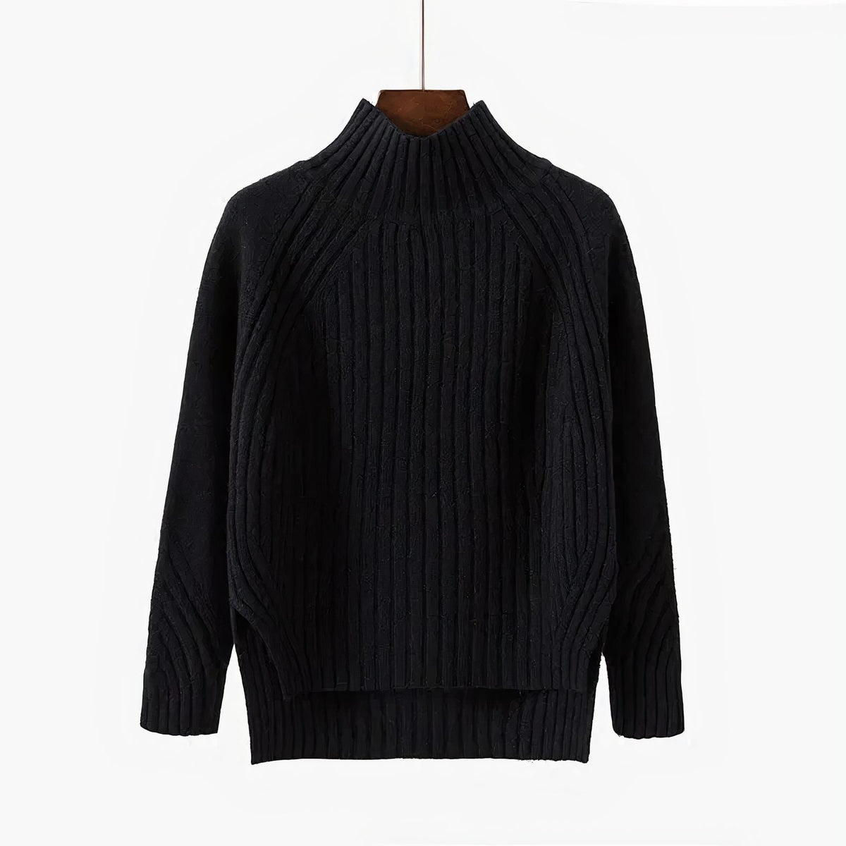 Women's Ribbed High-Neck Jumper