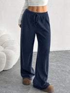 Women's Ribbed Wide-Leg Trousers