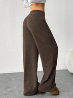 Women's Ribbed Wide-Leg Trousers