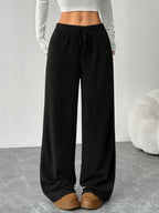 Women's Ribbed Wide-Leg Trousers