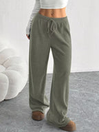 Women's Ribbed Wide-Leg Trousers