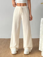 Women's Ribbed Wide-Leg Trousers