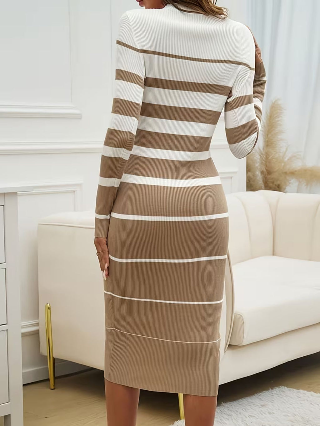 Women's Striped Midi Dress