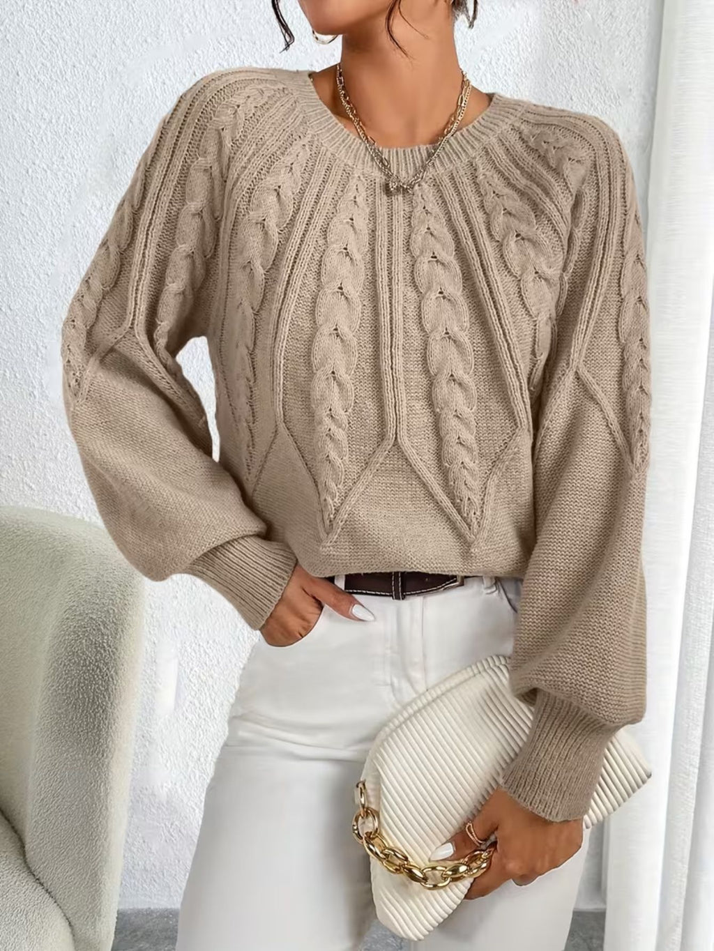 Women's Textured Knit Jumper